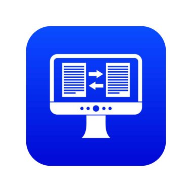 Bilgisayar simgesi dijital mavi ekranında Çevirmen uygulaması