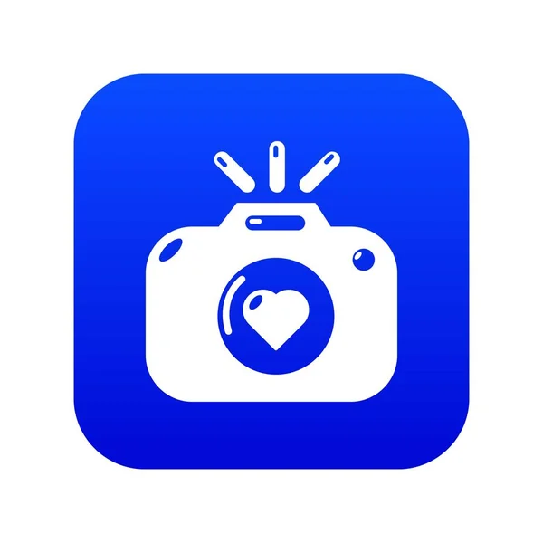 Bruiloft fotografie pictogram blauwe vector — Stockvector