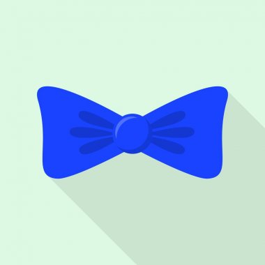 Moda mavi papyon simgesi, düz stil