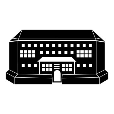 Kapalı arena ön görünüm simgesi, basit stil