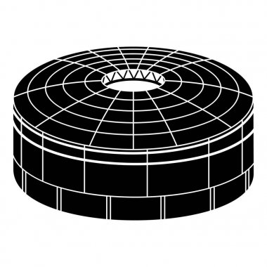 Kapalı yuvarlak arena simgesi, basit stil