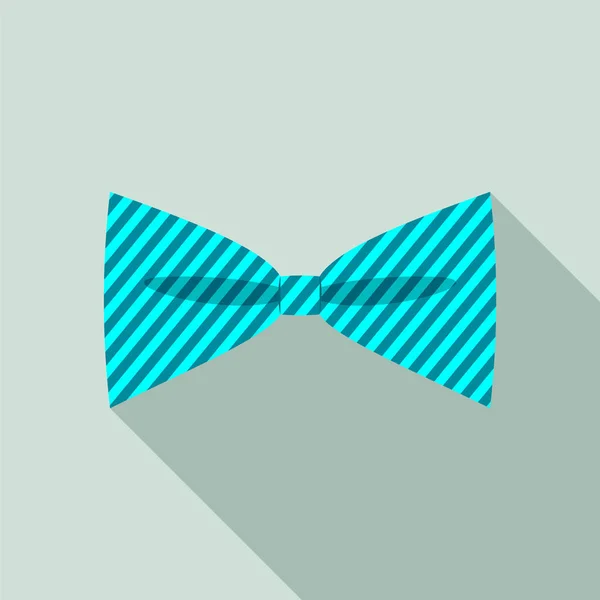 Striped bow tie icon, flat style — Stock Vector