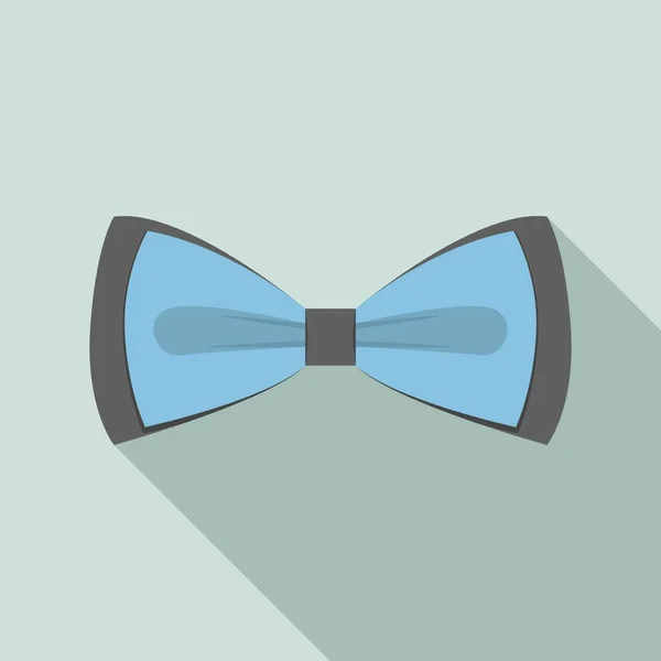 Blue black bow tie icon, flat style