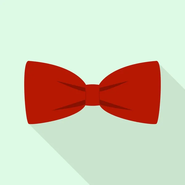 빨간 나비 넥타이 아이콘, 플랫 스타일 — 스톡 벡터