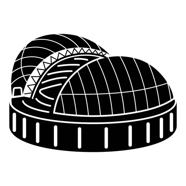 Estadio con icono de cúpula corredera, estilo simple — Vector de stock