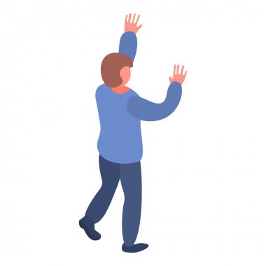 Adam eller simgesini, izometrik stil yukarı