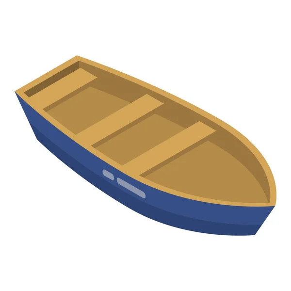 Ícone de barco de madeira, estilo isométrico —  Vetores de Stock