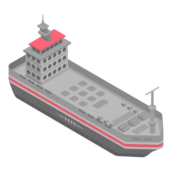 Militair schip icoon, isometrische stijl — Stockvector