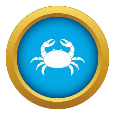 Çiğ yengeç simgesi mavi vektör izole