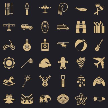 Davul Icons set, basit tarzı