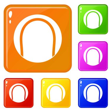 Siyah beyaz tenis topu simgeleri vektör renk ayarlamak