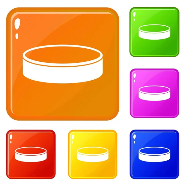 Puck icons set vector kleur — Stockvector