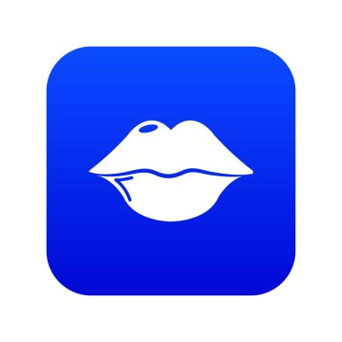 Dudaklar simgesi mavi vektör