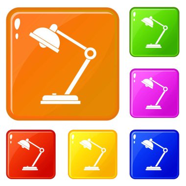 Masa lambası simgeleri vektör rengini ayarlar