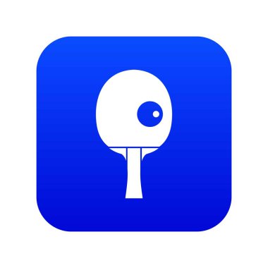 Raketler ve top masa tenisi simgesi dijital mavi oynamak için