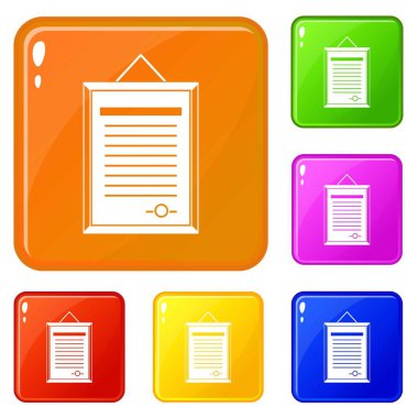 Sertificate simgeleri vektör renk seti