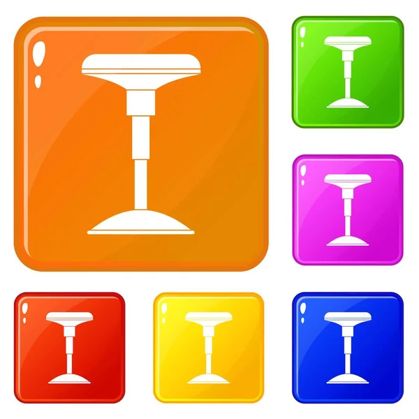 Bar taburete iconos conjunto vector de color — Archivo Imágenes Vectoriales