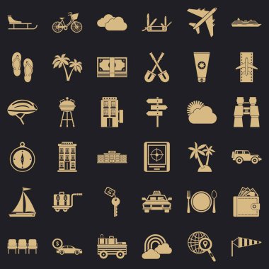 Gemi Icons set, basit tarzı