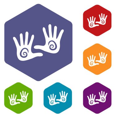 El simgeleri vektör hexahedron