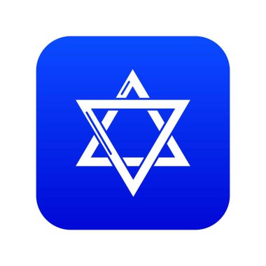 Yıldız david Yahudilik simgesi mavi vektör