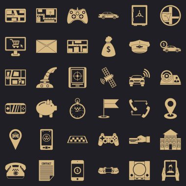 Adres Icons set, basit tarzı