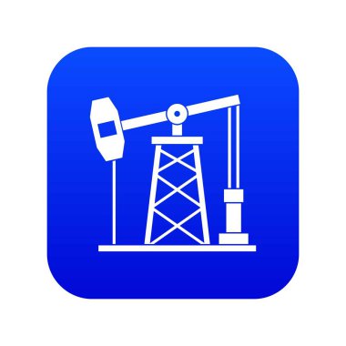 Petrol derrick simgesi dijital mavi