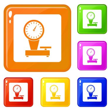 Ağırlık ölçeği simgeleri vektör rengini ayarlar