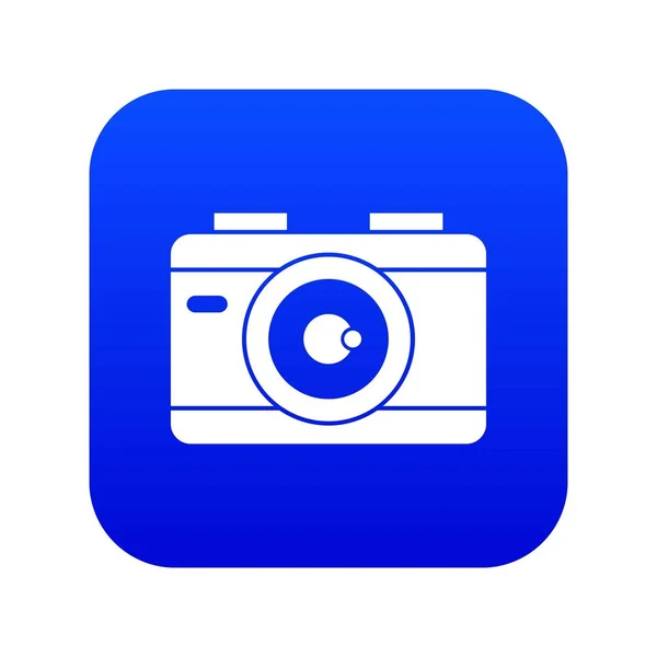 Ikon kamera foto biru digital - Stok Vektor