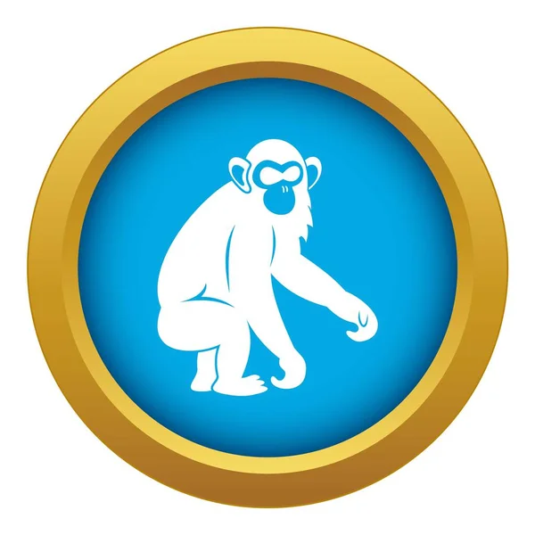 Macaque ikona modrý vektor izolovaný — Stockový vektor