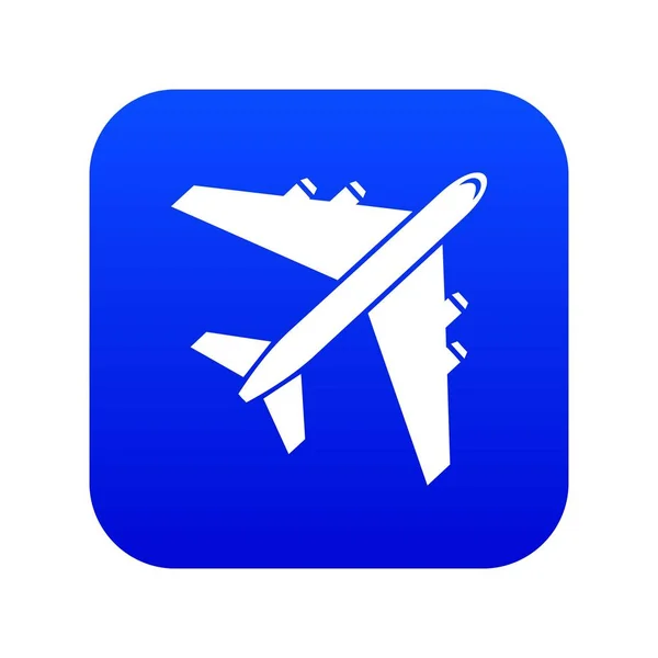 Passagier vliegtuig pictogram Digitaal blauw — Stockvector