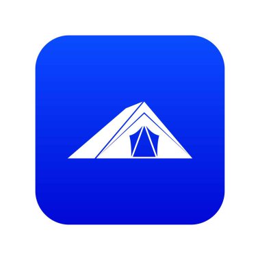 Çadır simgesi dijital mavi