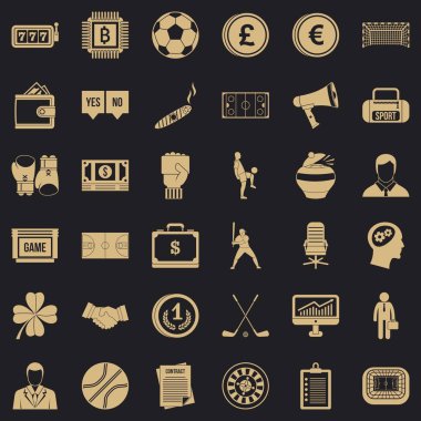 Piyango Icons set, basit tarzı