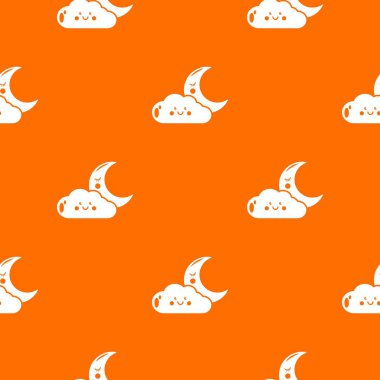 Ay ve bulut desen vektör turuncu