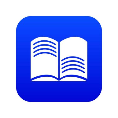 Eski açık sihirli kitap simgesi mavi vektör