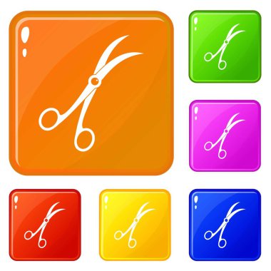 Cerrahi makas simgeler vektör renk ayarla