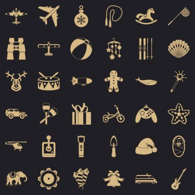 Oyuncak simgeler kümesi, basit tarzı oyun