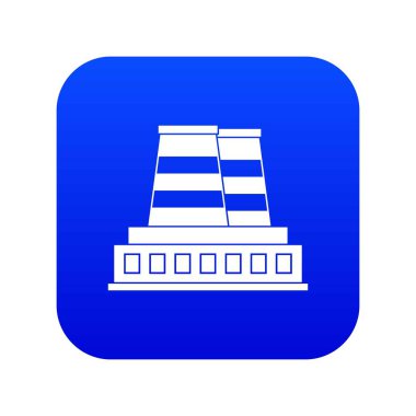 Üretim tesisi simgesi dijital mavi