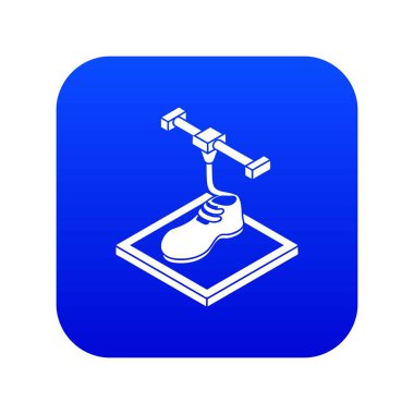 Ayakkabı d baskı simgesi mavi vektör