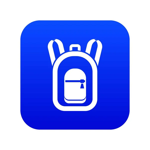 Backpack icon digital blue — Stock Vector