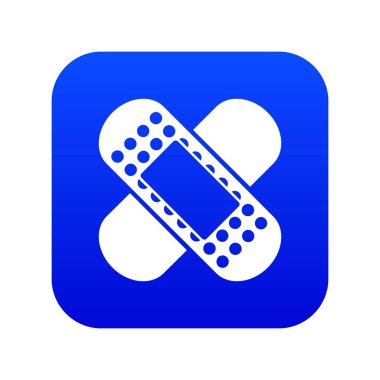 Tıbbi yama simgesi dijital mavi