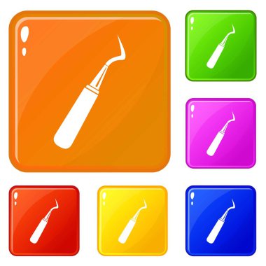 Diş sonda simgeleri vektör rengini ayarlar