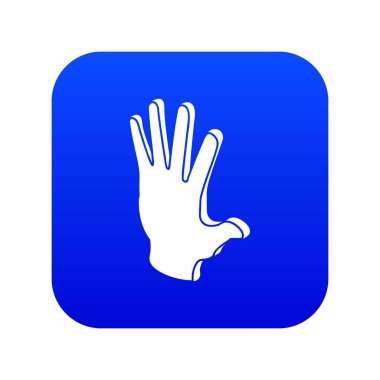 Seçim tebrik el simgesi mavi vektör