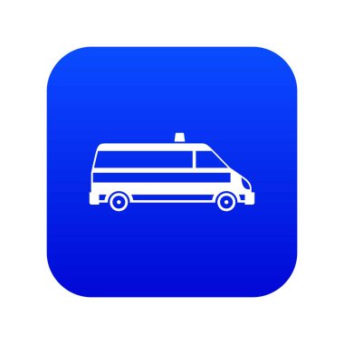 Ambulans araba simgesi dijital mavi