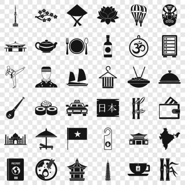 Lezzetli yemek Icons set, basit tarzı