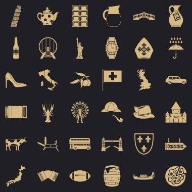 Pisa Icons set, basit tarzı