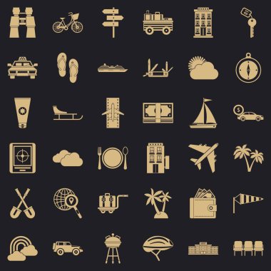 Otel Icons set, basit tarzı