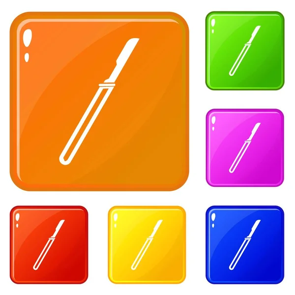 Scalpel icons set vector color — Stock Vector