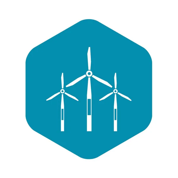 Ícone de turbinas geradoras de vento, estilo simples — Vetor de Stock