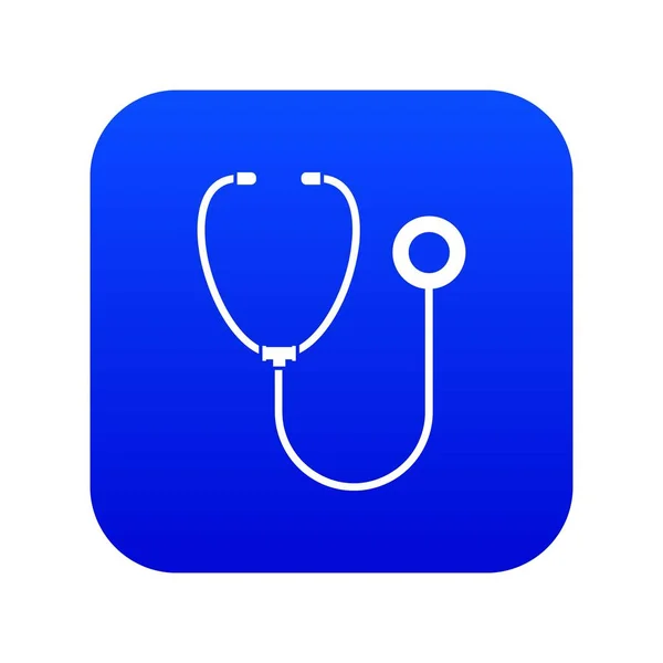 Phonendoscope icon digital blue — Stock Vector