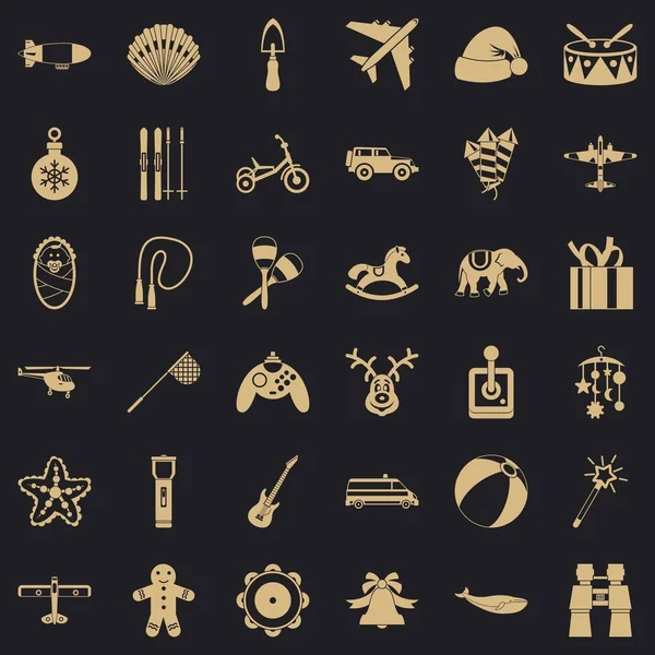 Çocuk Icons set, basit tarzı